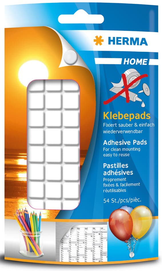 Herma Klebepads, Weiß, Wieder Ablösbar
