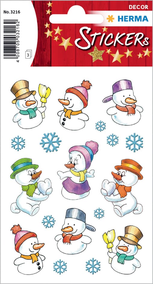 Herma Weihnachts-Sticker Decor , Schneemänner,
