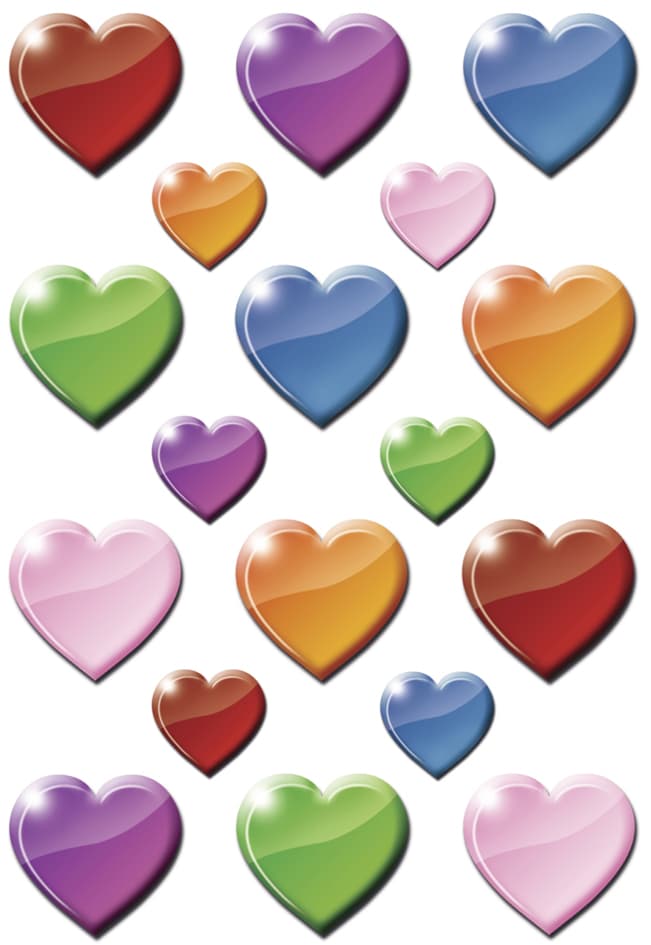 Herma Sticker Decor , Bunte Herzen,