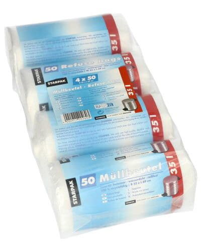 Starpak Mülleimerbeutel Hdpe, 35 Liter, Transparent