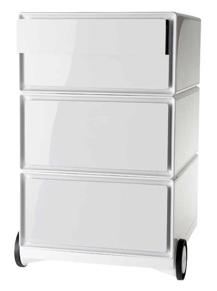 Paperflow Rollcontainer Easybox, 4 Schübe, Weiß / Weiß