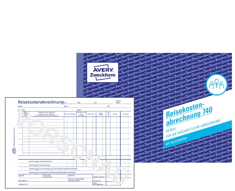 Avery Zweckform Formularbuch , Reisekostenabrechnung,