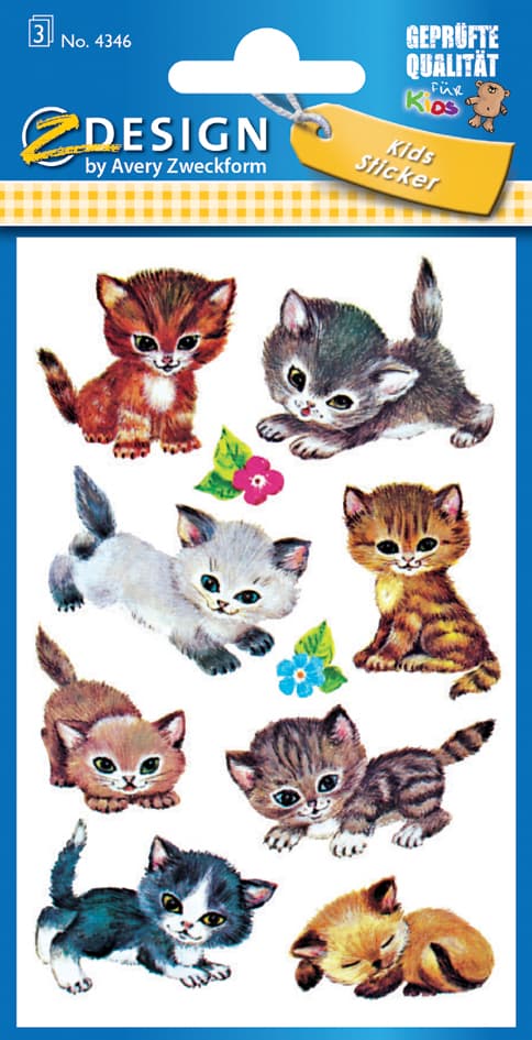 Avery Zweckform Zdesign Sticker Kids , Katzen,
