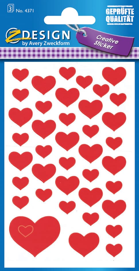 Avery Zweckform Zdesign Sticker Creative , Herzen,