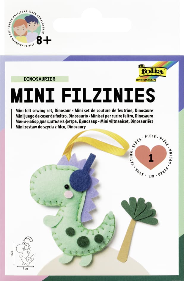 Folia Mini Filz-Nähset , Filzinies, , 11-Teilig, Flamingo
