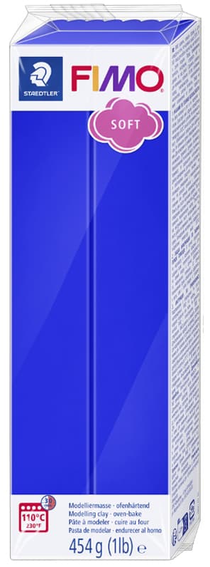 Fimo Soft Modelliermasse, Ofenhärtend, Brilliantblau, 454 G