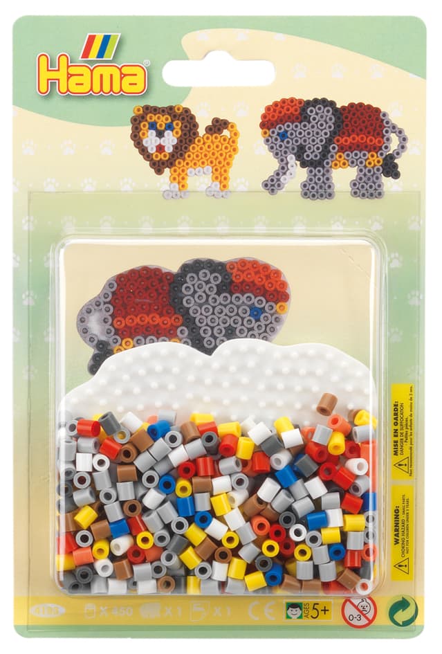 Hama Bügelperlen Midi , Elefant/Löwe, , Im Blister