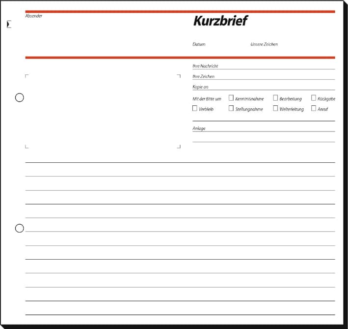 Sigel Formularbuch , Kurzbrief, , 2/3 A4, 50 Blatt, Sd / Cfb