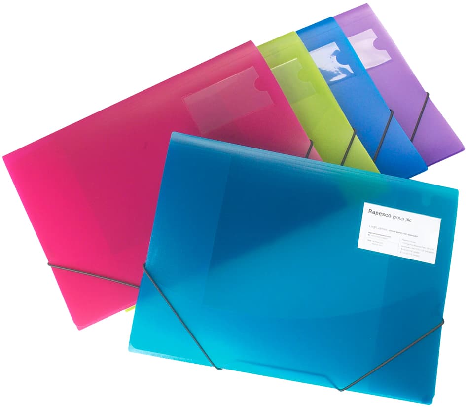 Rapesco Eckspannermappe, Din A4+, Pp, Transparent Sortiert