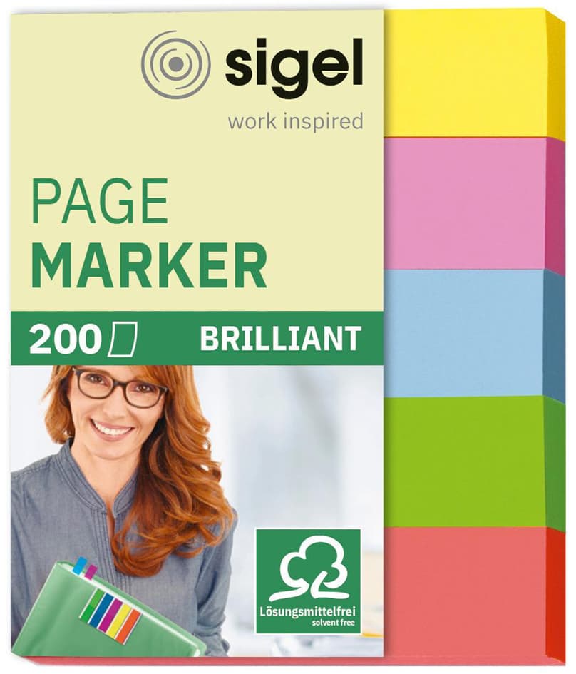Sigel Haftmarker Brillant Mini, 50 X 12 Mm, 200 Blatt