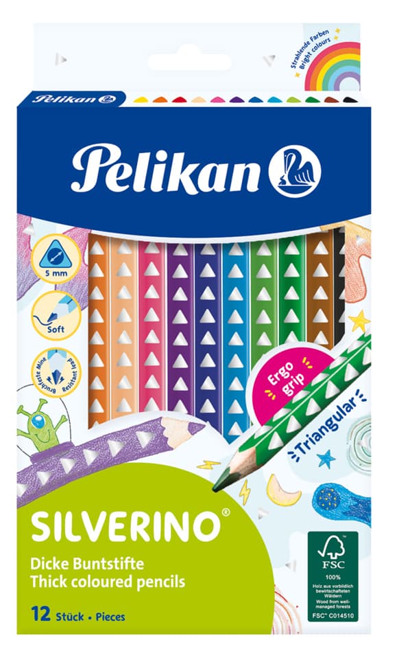 Pelikan Dreikant-Buntstifte Silverino Dick, 6er Kartonetui