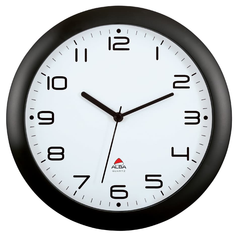 Alba Wanduhr , Hornew, , Quarzwerk, Schwarz