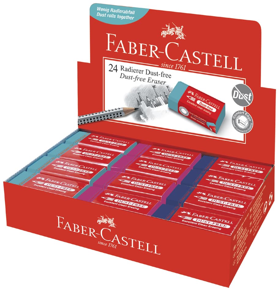 Faber-Castell Kunststoff-Radierer Dust-Free, Im Display