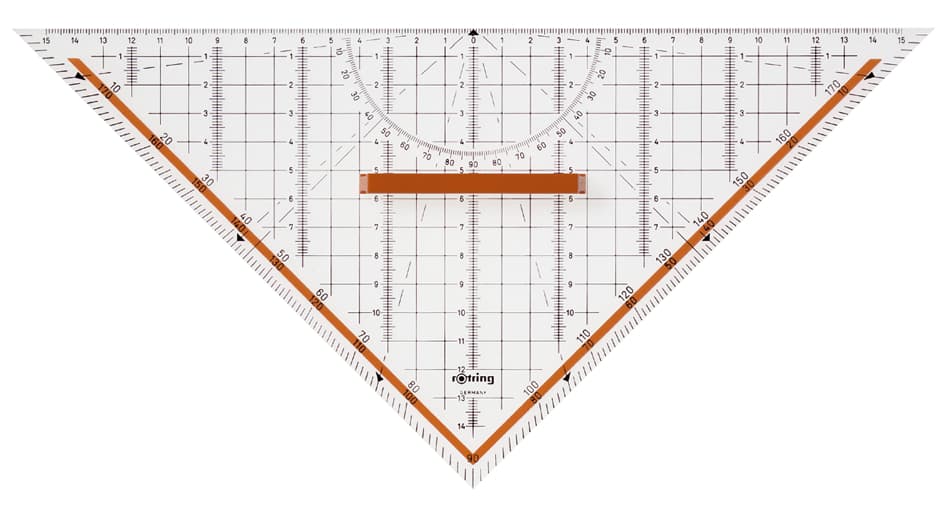 Rotring Geometriedreieck Centro, Mit Abnehmbarem Griff