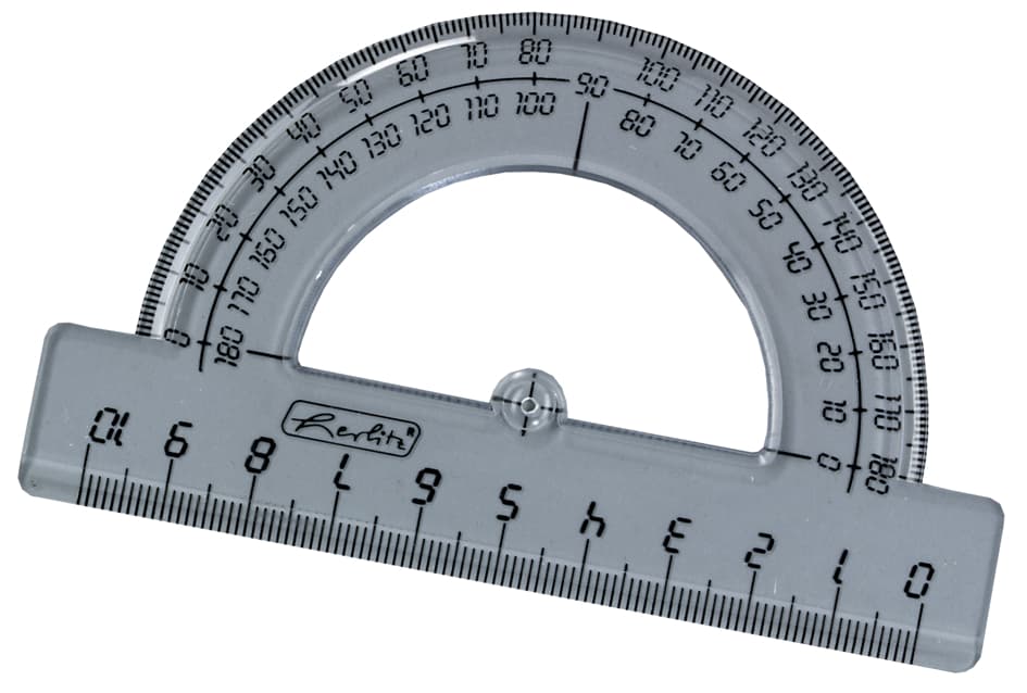 Herlitz Halbkreis-Winkelmesser 180 Grad, Aus Kunststoff