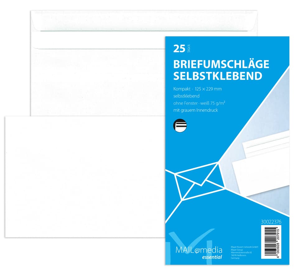 Mailmedia Briefumschlag Offset Weiß, Kompakt, Ohne Fenster