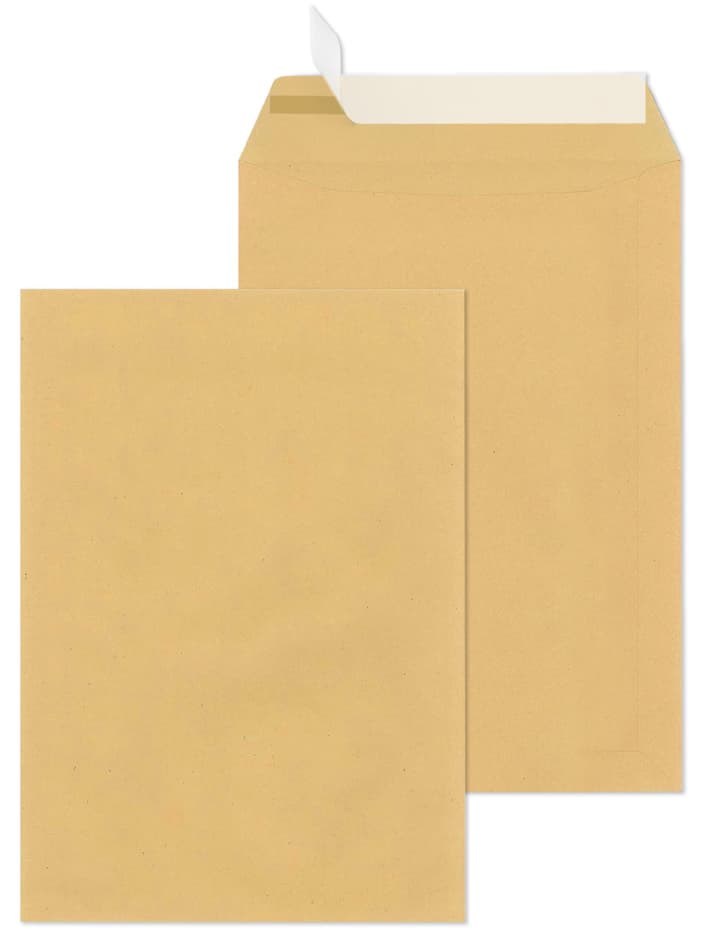 Mailmedia Versandtasche C4 Haftklebend, Ohne Fenster, Braun