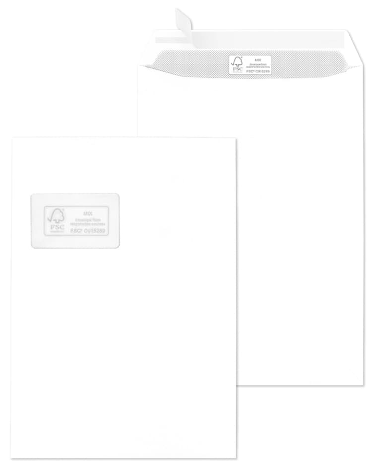 Mailmedia Versandtasche, Din C4, Mit Fenster, Weiß