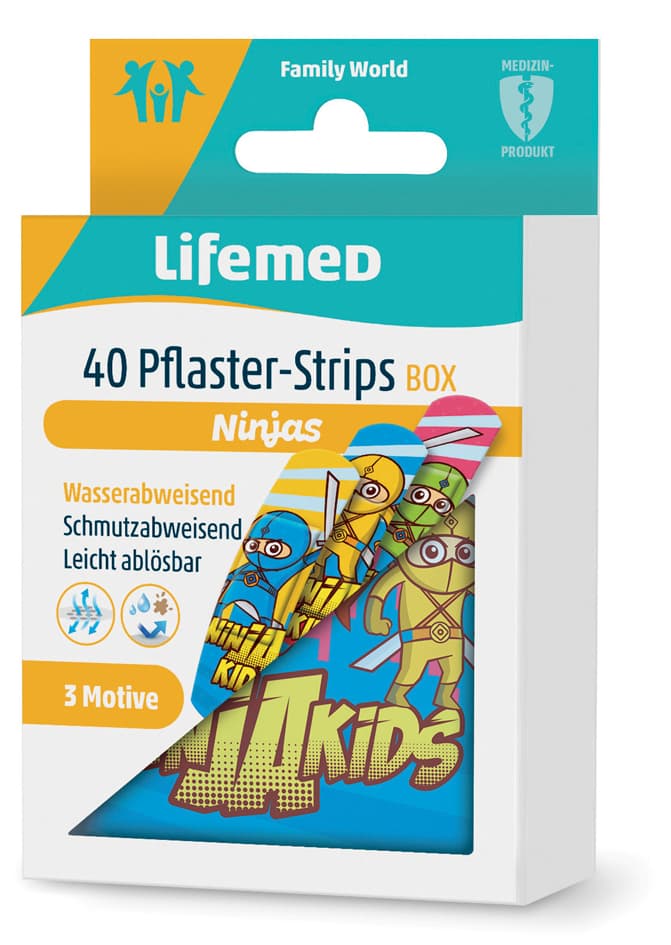 Lifemed Kinder-Pflaster-Strips , Ninjas, , 40er Metallbox