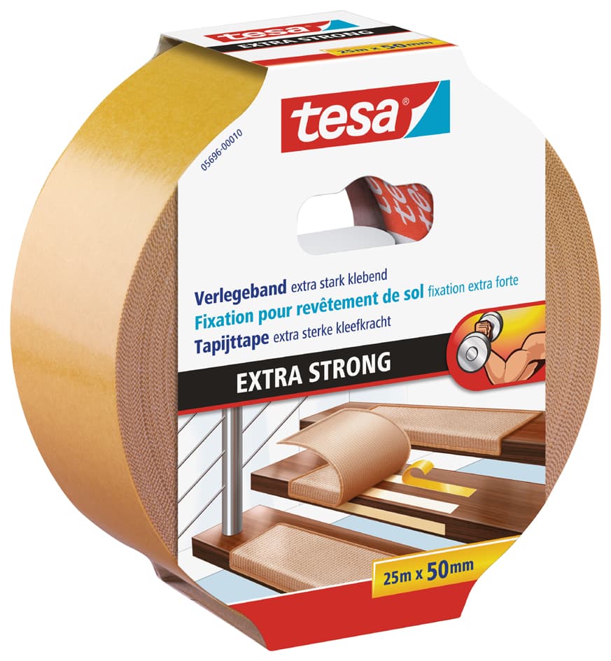 Tesa Verlegeband Extra Stark Klebend, Braun, 50 Mm X 25 M