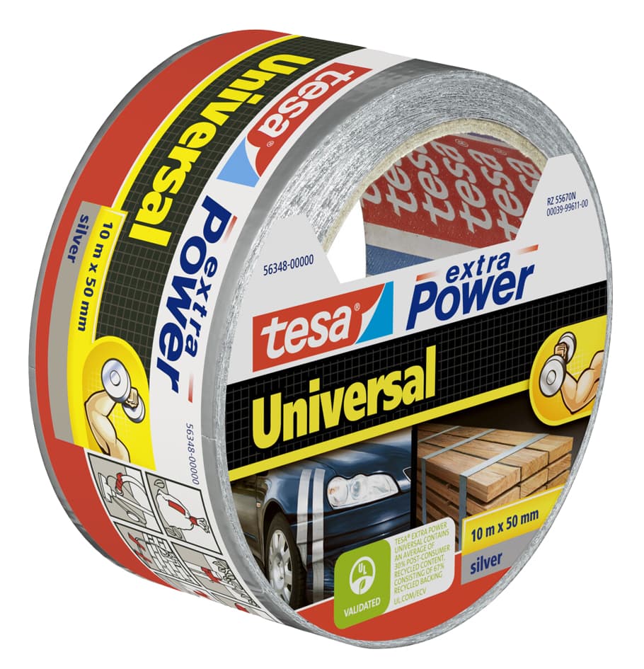 Tesa Folienband Extra Power Universal, 50 Mm X 10 M, Schwarz