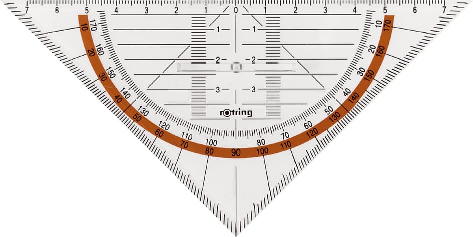 Rotring Geometriedreieck Centro Mit Griff, Hypotenuse: 230mm