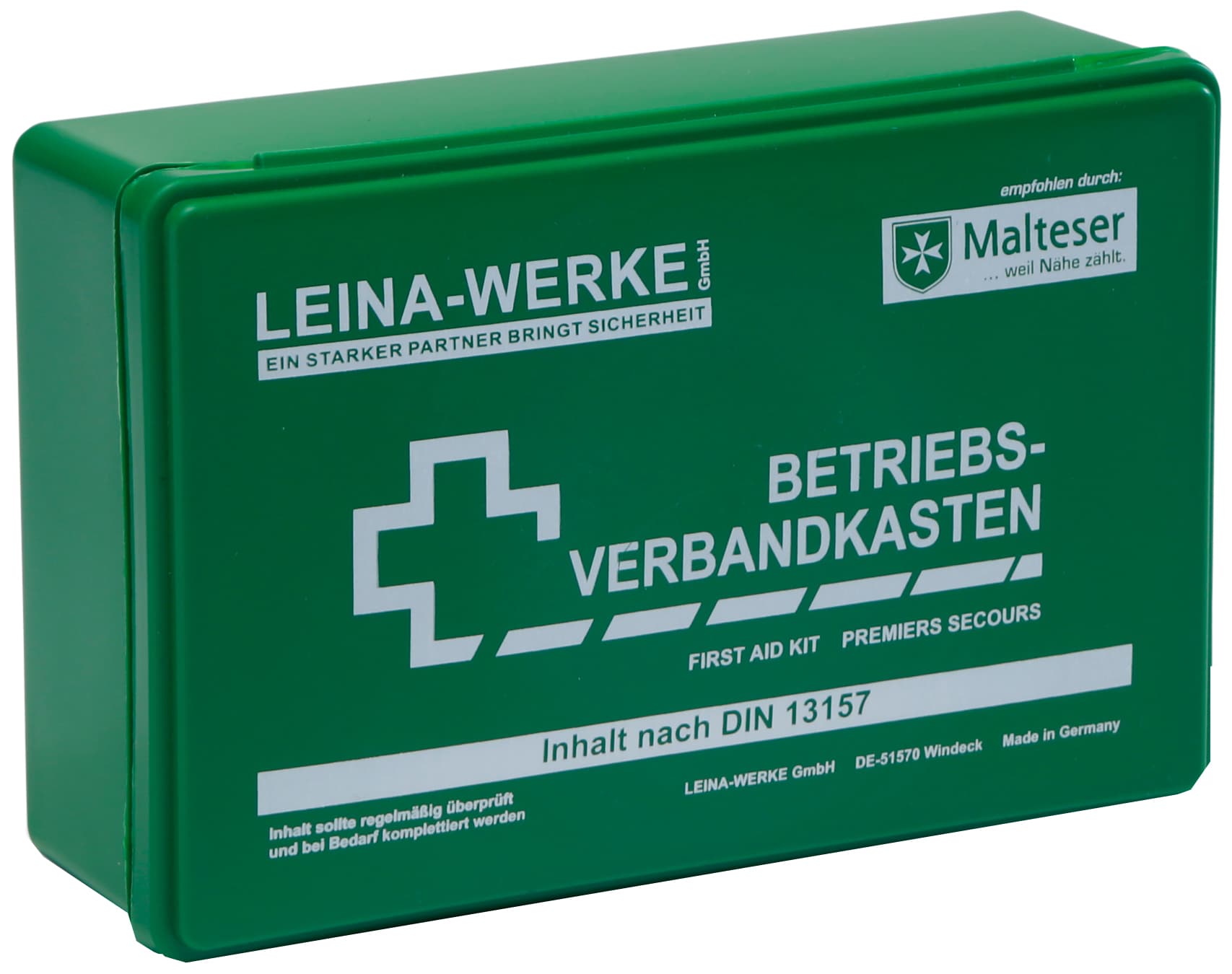 Leina Betriebsverbandkasten, Inhalt Din 13157, Orange