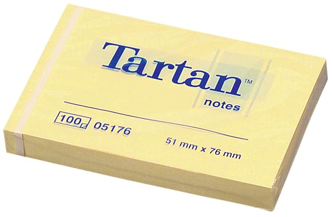 Tartan Notes Haftnotizen, 127 X 76 Mm, Hellgelb,