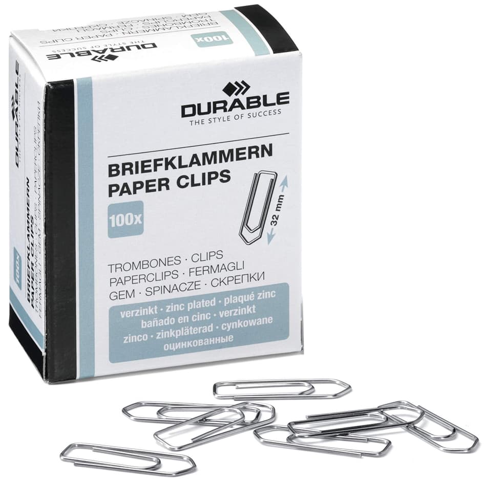 Durable Büroklammern, Verzinkt, Spitz, 32 Mm