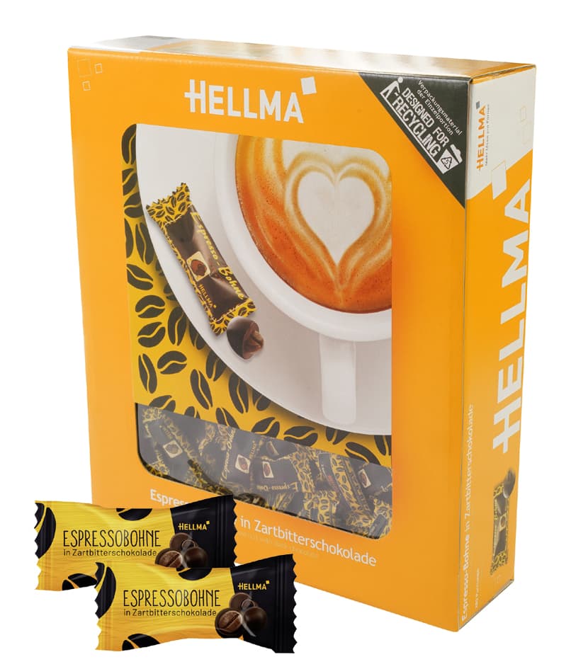 Hellma Espresso-Bohnen In Zartbitterschokolade, Im Karton