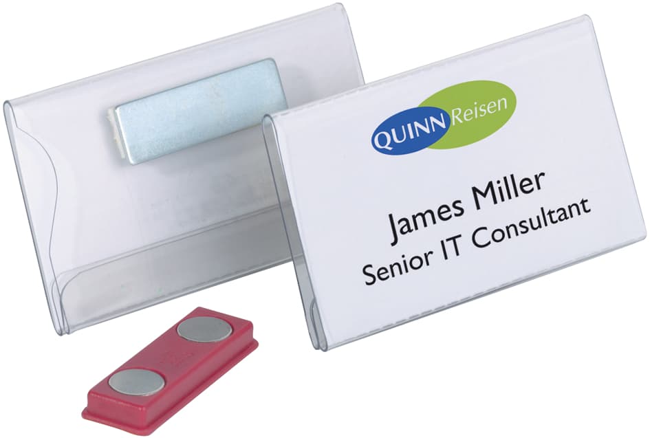 Durable Namensschilder, Mit Magnet, 75 X 40 Mm, Transparent
