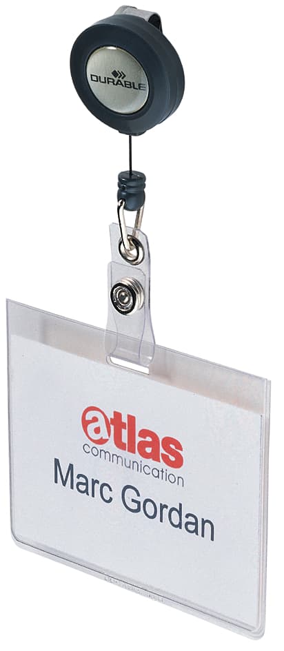 Durable Namensschild, Mit Ausweishalter, 90 X 60 Mm