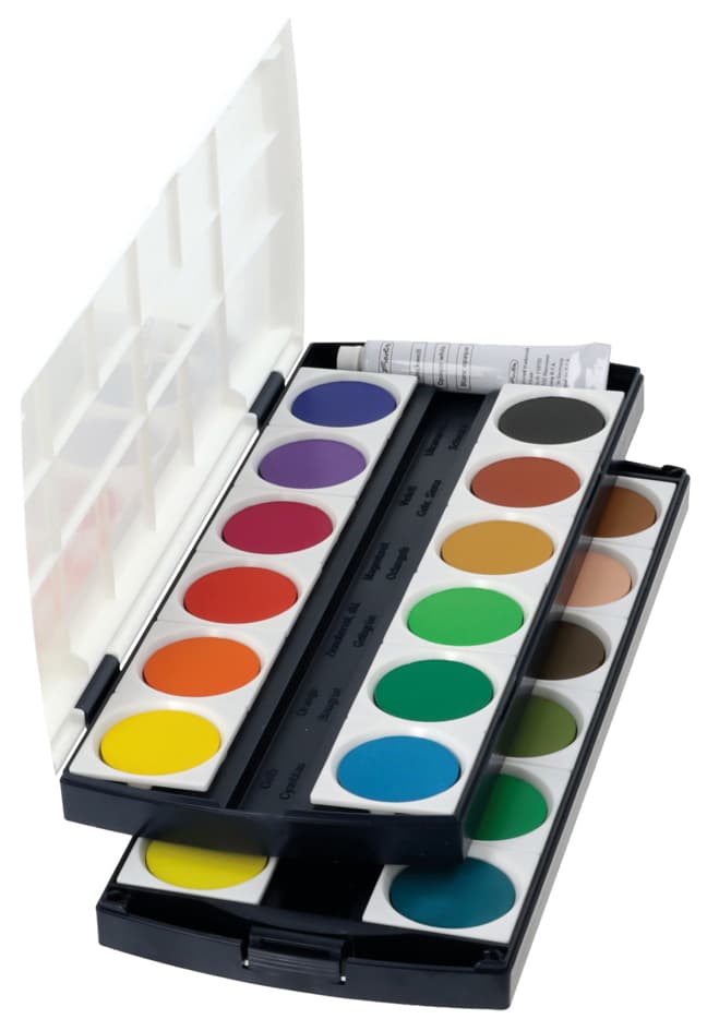 Herlitz Deckfarbkasten St24, 24 Farben, Aus Kunststoff