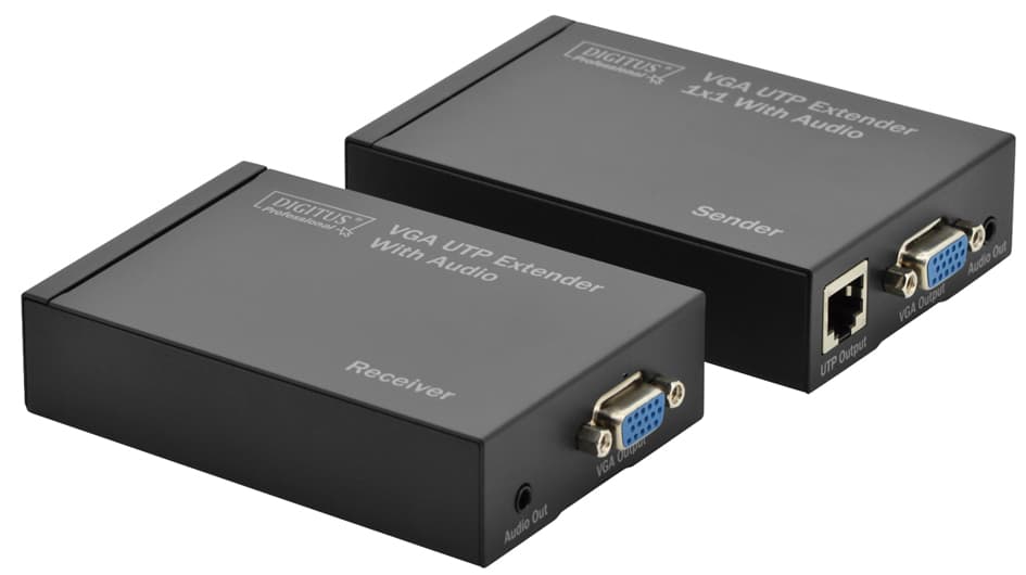 Digitus Vga-Utp-Extender-Set Über Kat.5, Reichweite: 300 M