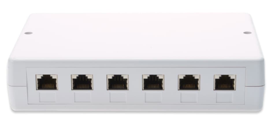 Digitus Aufputzbox Für Keystone Module, 6 X Rj45, Reinweiß
