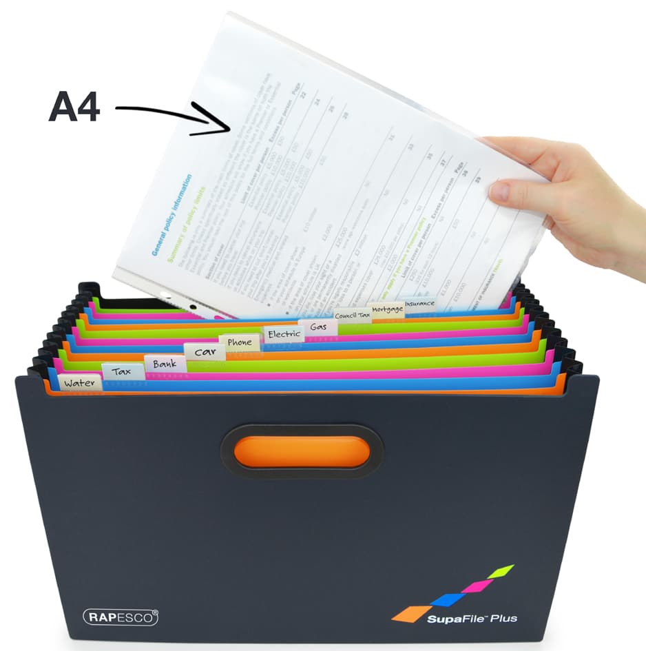 Rapesco Fächermappe Supafile Plus, Din A4+, 13 Fächer