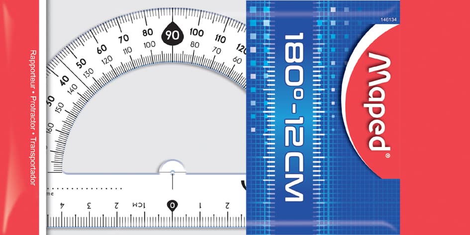Maped Halb-Winkelmesser Cristal 180 Grad, 120 Mm