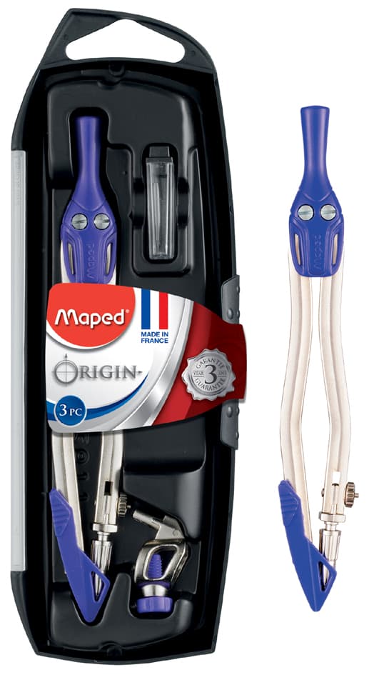 Maped Zirkelkasten Origin, 3-Teilig, Farbig Sortiert