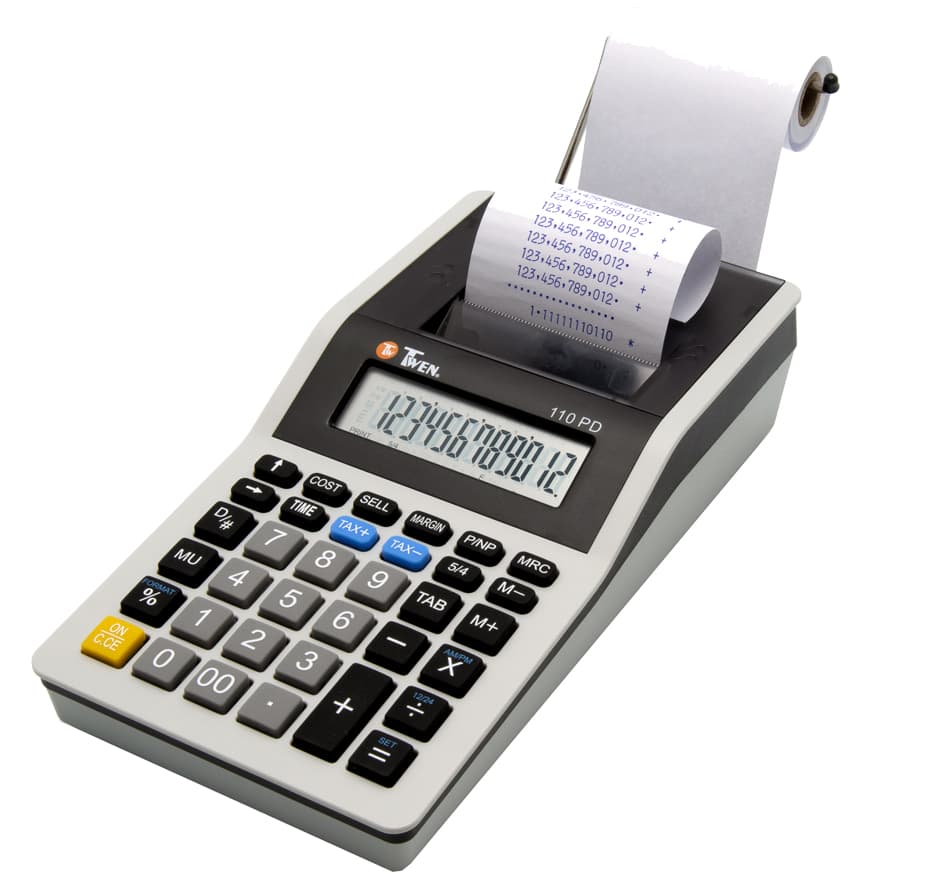 Twen Druckender Tischrechner 110 Pd, Grau/Schwarz