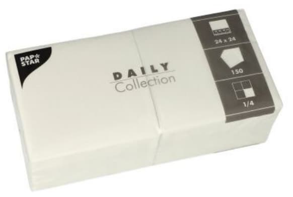 Papstar Cocktail-Servietten, 240 X 240 Mm, 3-Lagig, Weiß