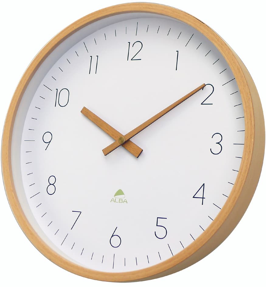 Alba Holz-Wanduhr , Hortree, , Quarzuhr, Durchmesser: 300 Mm