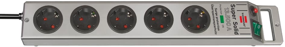 Brennenstuhl Steckdosenleiste , Super-Solid, , 5-Fach, Silber