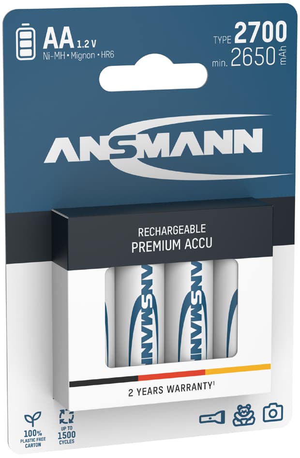 Ansmann Nimh Akku Premium, Mignon Aa, 2.700 Mah, 4er-Blister