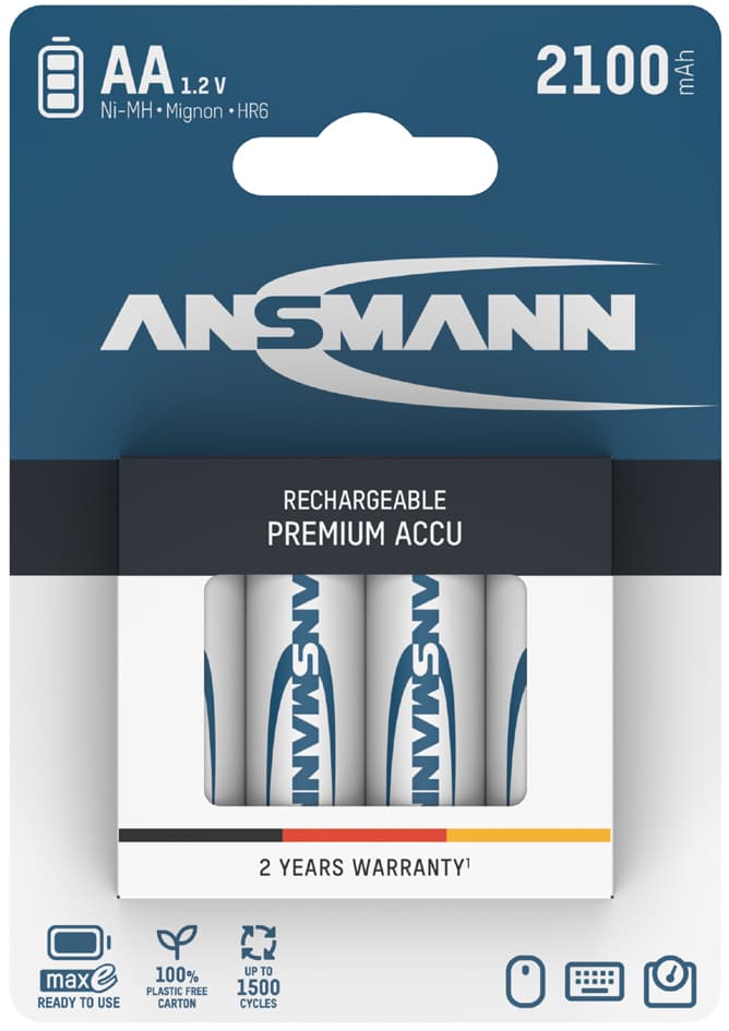 Ansmann Nimh Akku Maxe, Mignon (Aa) 2.100 Mah, 4er Blister