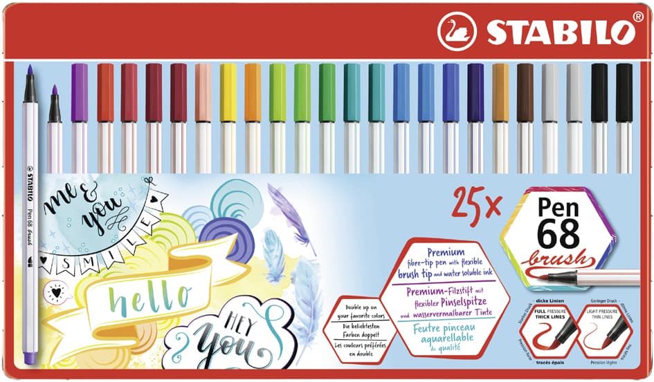 Stabilo Pinselstift Pen 68 Brush, 25er Metalletui
