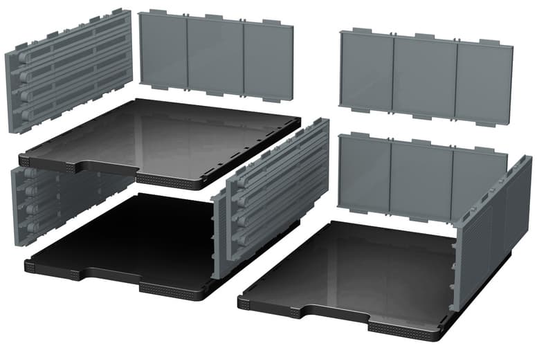 Exacompta Schubladenbox Modulodoc Jumbo, Schwarz / Mausgrau