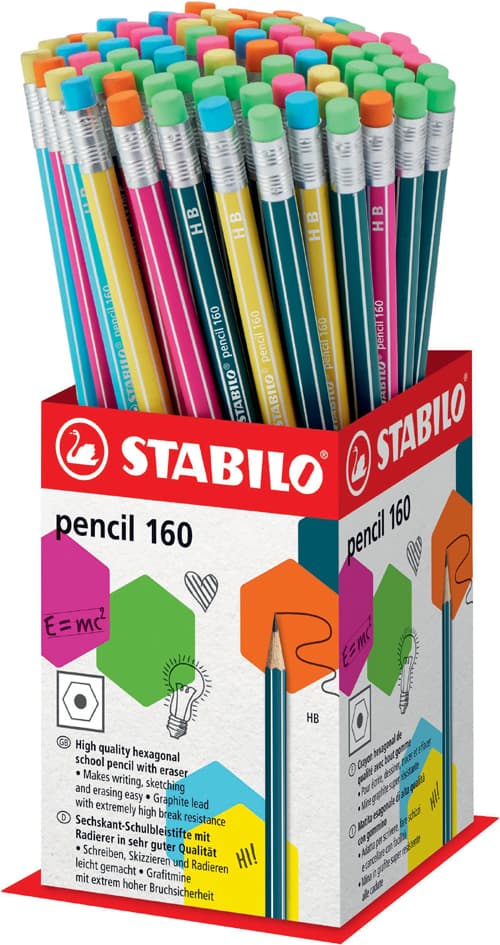 Stabilo Bleistift Pencil 160, Mit Radierer, 72er Display