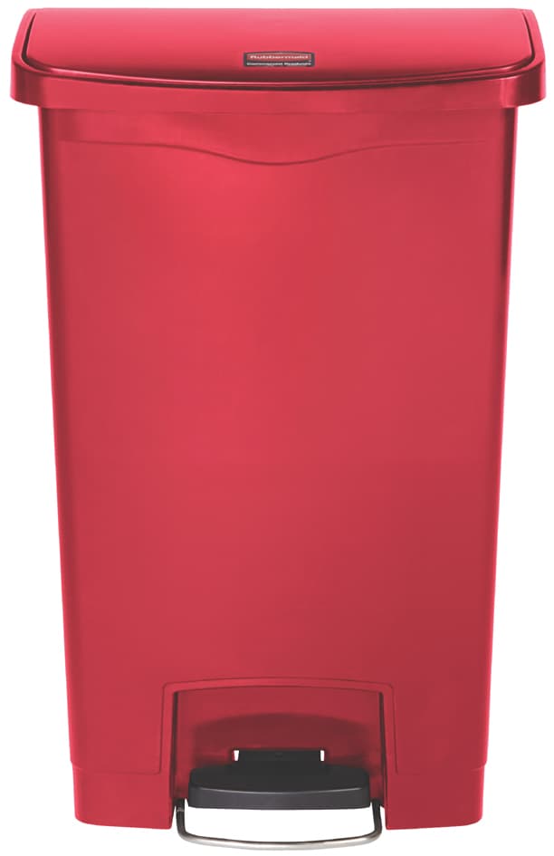 Rubbermaid Tret-Abfalleimer Slim Jim, 50 Liter, Rot