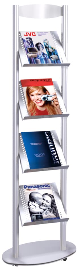 Kerkmann Prospektregal Sirius, Für 4 X Din A4, Alusilber