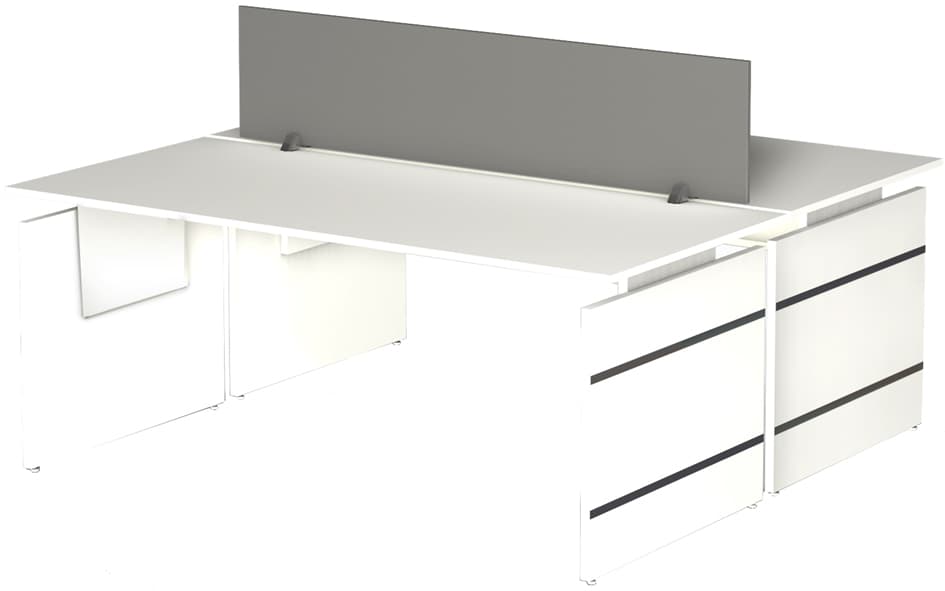 Kerkmann Wangen-Schreibtisch Form 4, (B)1.800 Mm, Weiß